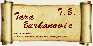 Tara Burkanović vizit kartica